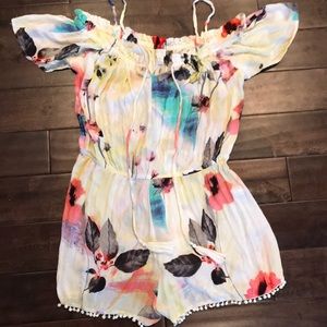 Plus size watercolor romper